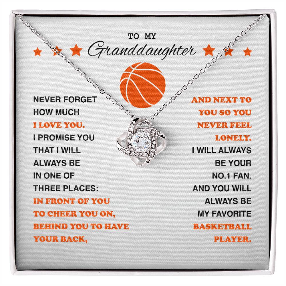To My Basketball Granddaughter - Love Knot Necklace