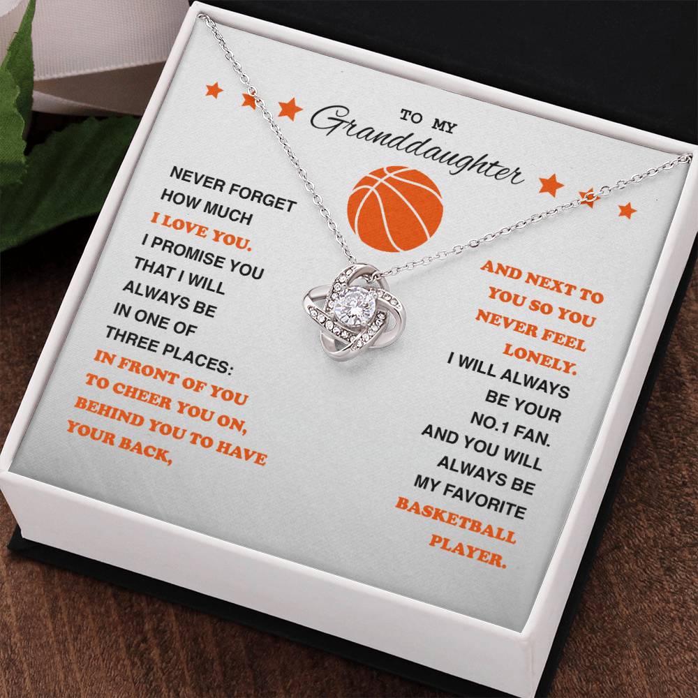 To My Basketball Granddaughter - Love Knot Necklace