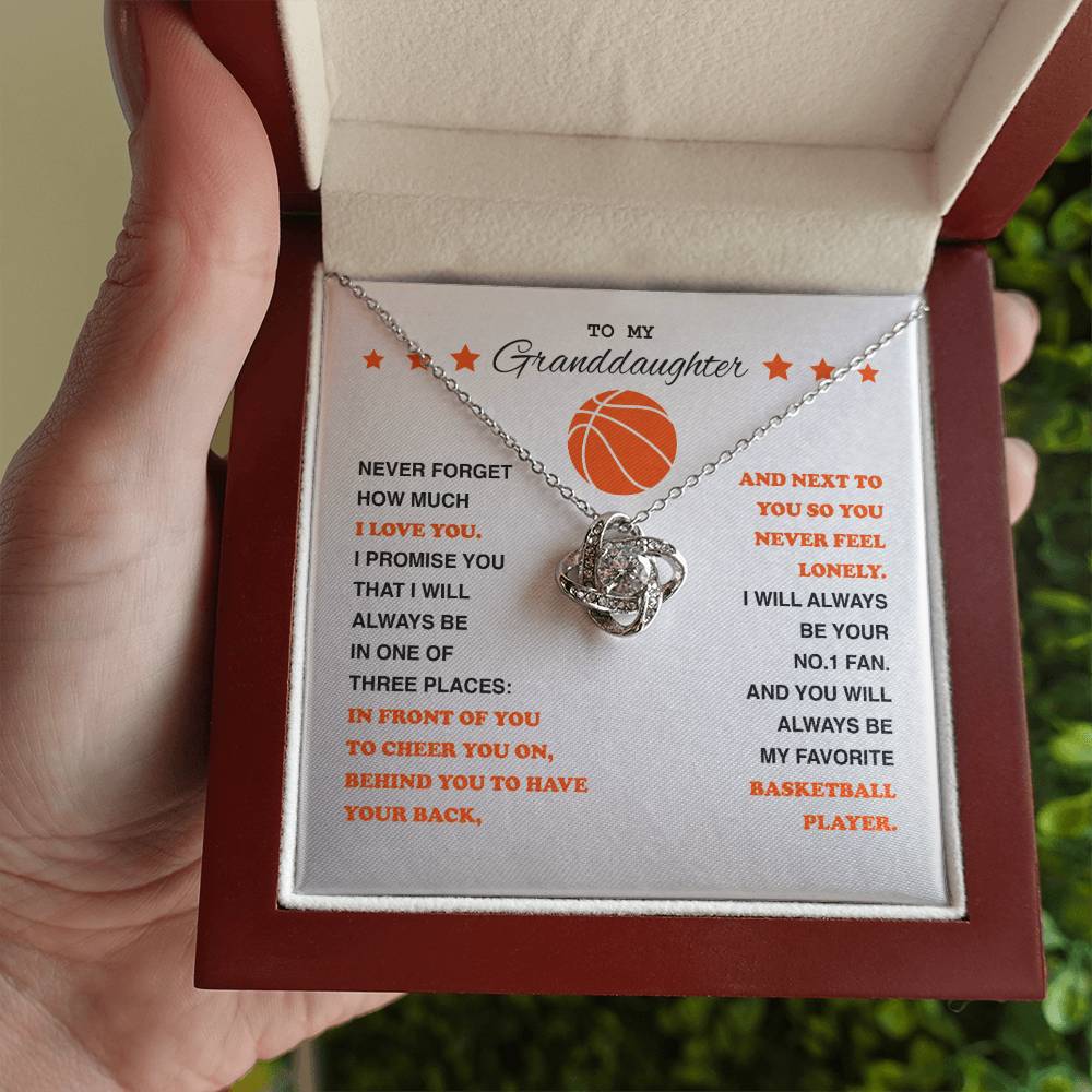To My Basketball Granddaughter - Love Knot Necklace
