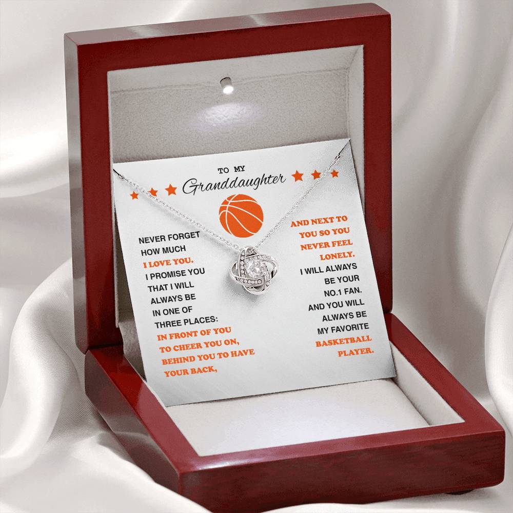 To My Basketball Granddaughter - Love Knot Necklace