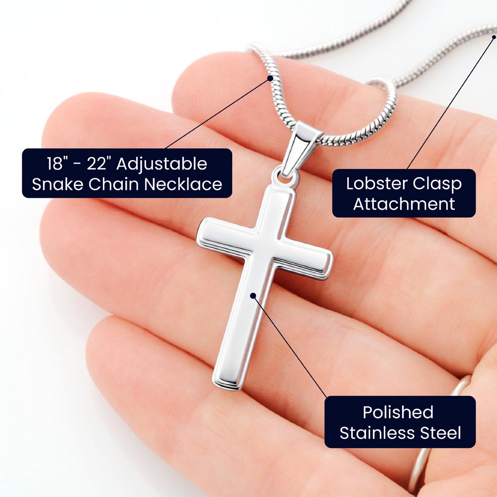 To My Baseball Grandson - Cross Necklace