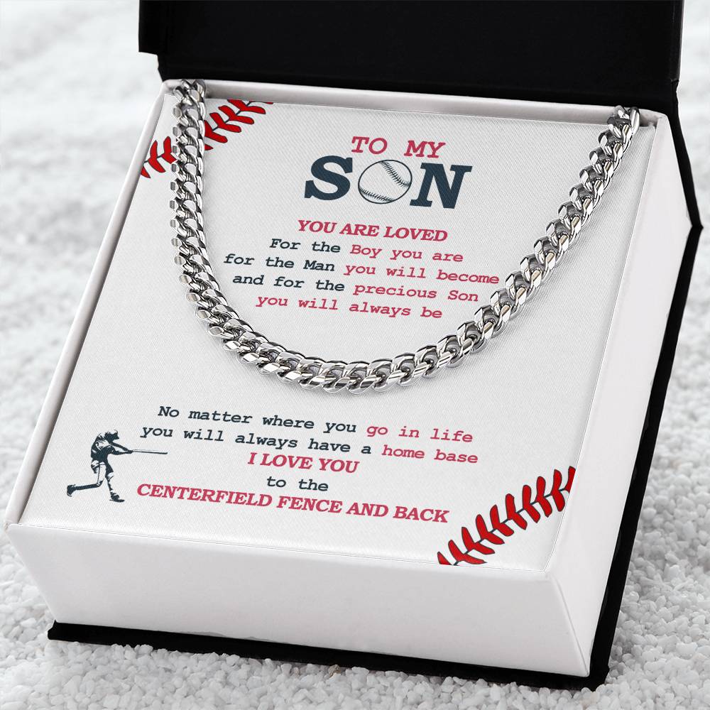 Cuban Link Necklace - To My Son, Home Base