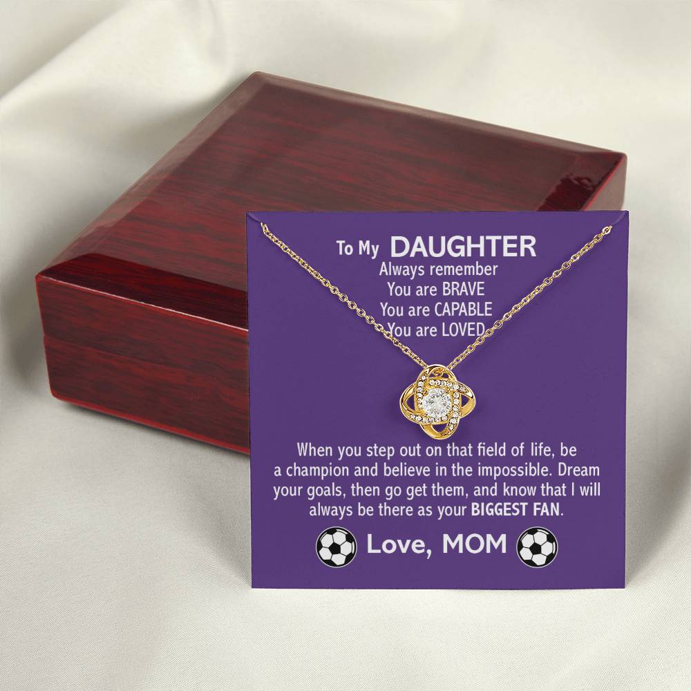 Love Knot Necklace - Soccer Daughter, Biggest Fan - Athlete's Gift Shop