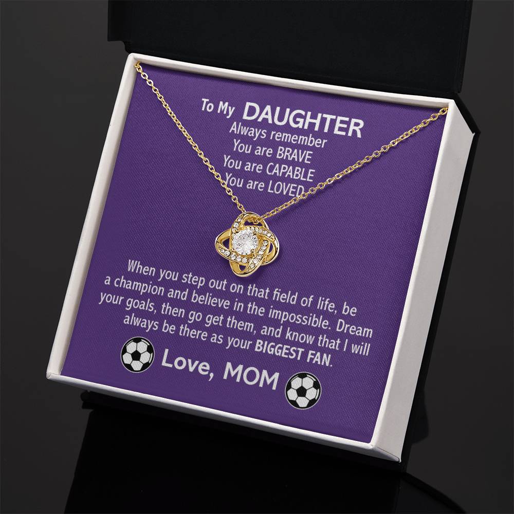 Love Knot Necklace - Soccer Daughter, Biggest Fan - Athlete's Gift Shop