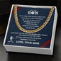 To Baseball Son - Love Mom Test Cuban link artswapper - Athlete's Gift Shop