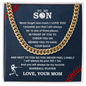 To Baseball Son - Love Mom Test Cuban link artswapper - Athlete's Gift Shop