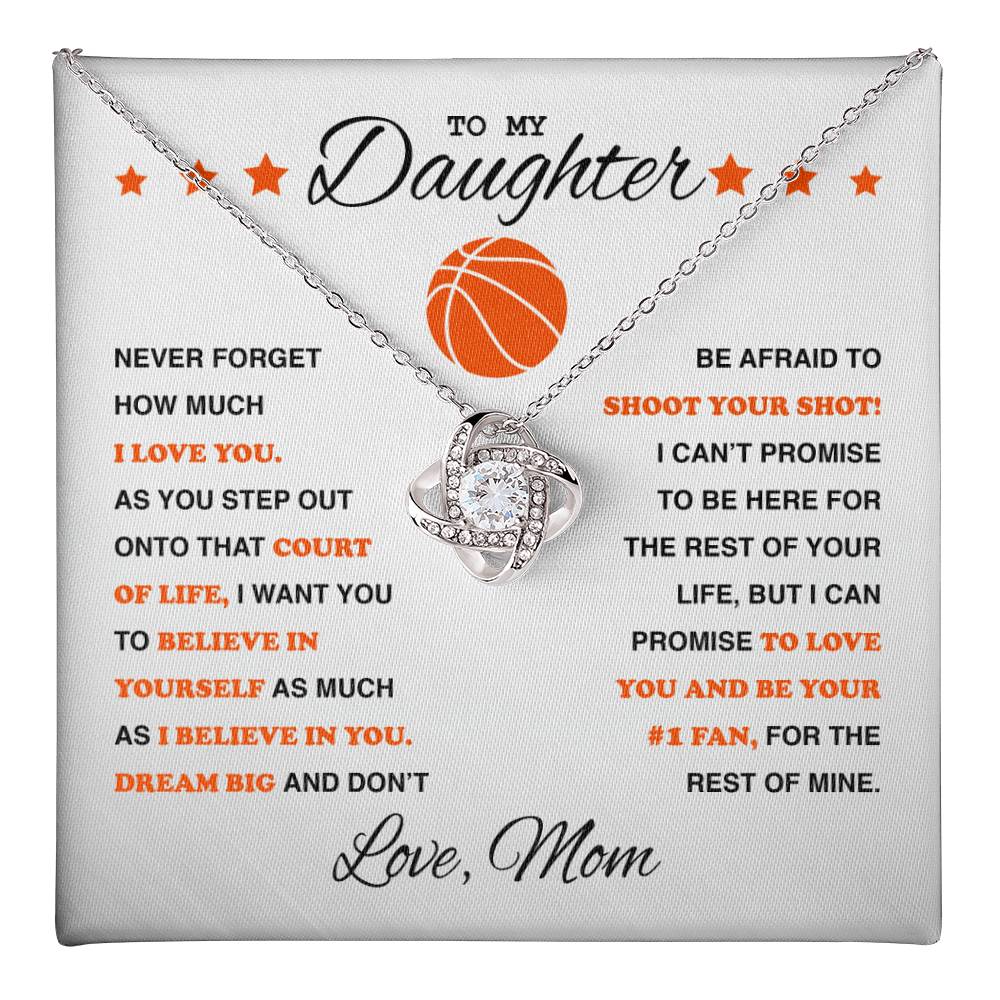 To My Basketball Daughter - Love Knot Necklace - Athlete's Gift Shop