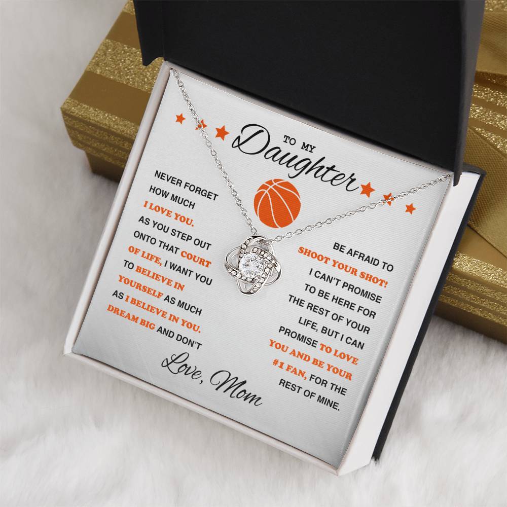 To My Basketball Daughter - Love Knot Necklace - Athlete's Gift Shop