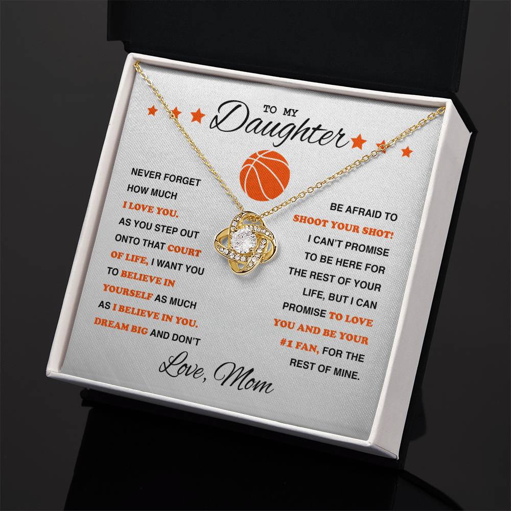 To My Basketball Daughter - Love Knot Necklace - Athlete's Gift Shop