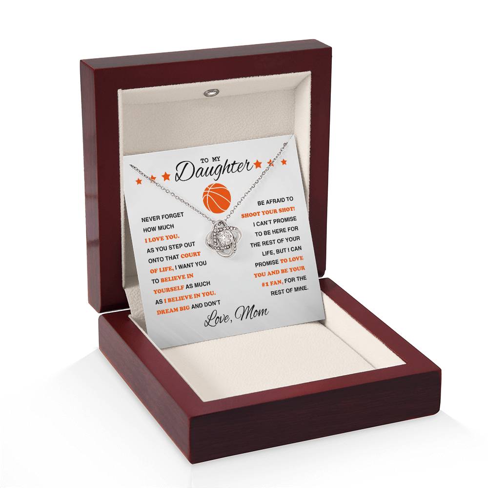 To My Basketball Daughter - Love Knot Necklace - Athlete's Gift Shop
