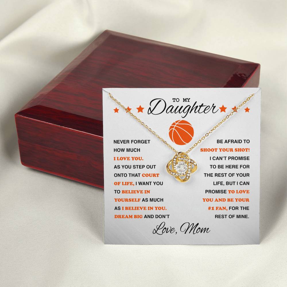 To My Basketball Daughter - Love Knot Necklace - Athlete's Gift Shop