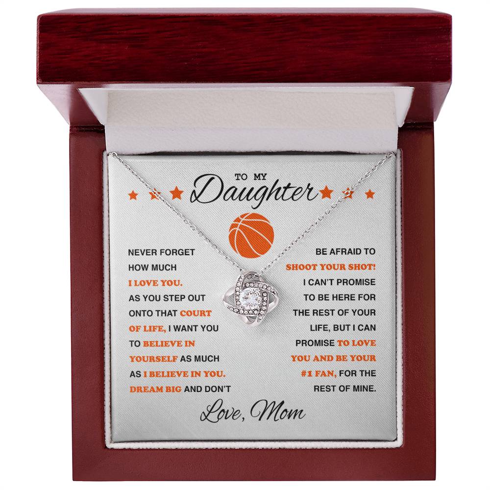 To My Basketball Daughter - Love Knot Necklace - Athlete's Gift Shop