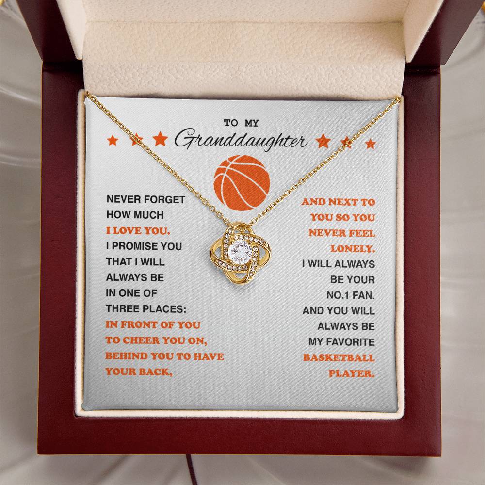 To My Basketball Granddaughter - Love Knot Necklace - Athlete's Gift Shop