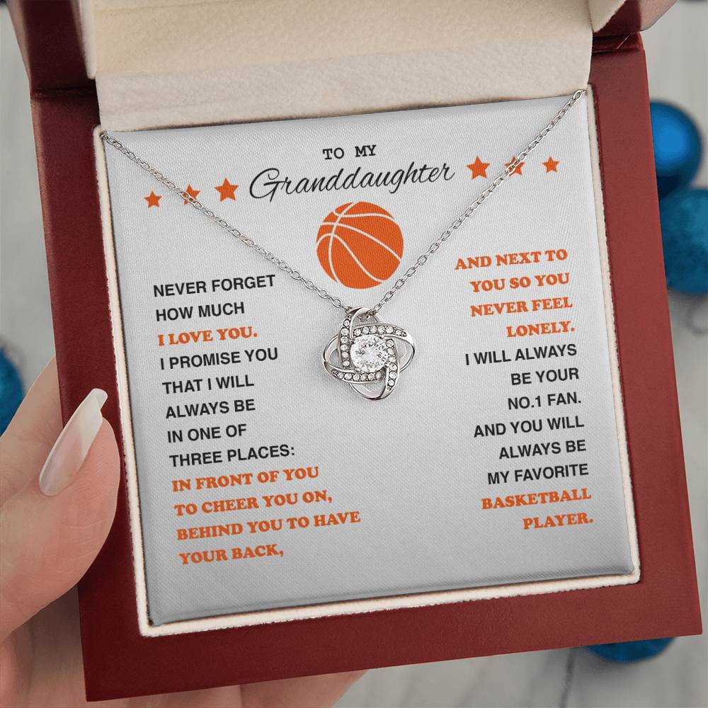 To My Basketball Granddaughter - Love Knot Necklace - Athlete's Gift Shop