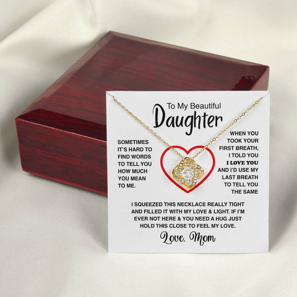 To My Daughter - Love Knot Necklace - Athlete's Gift Shop