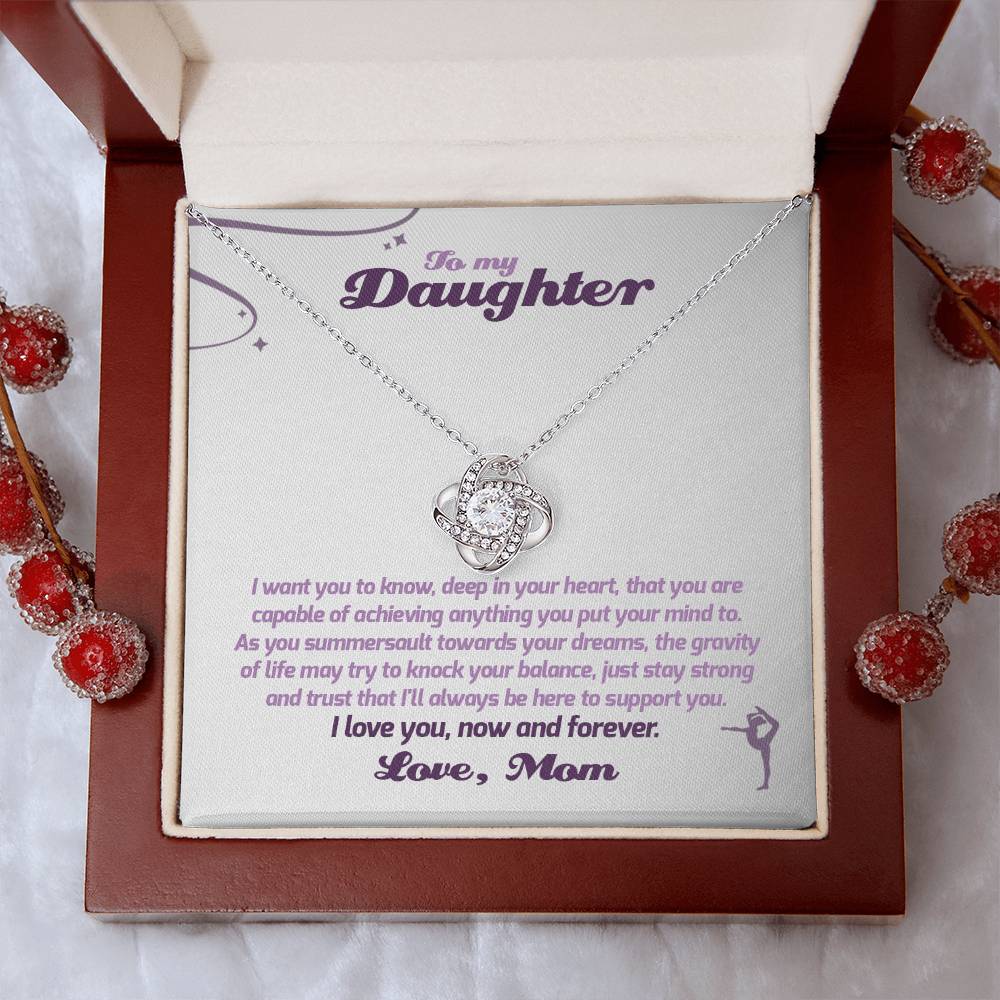 To My Gymnastics Daughter - Love Knot Necklace - Athlete's Gift Shop
