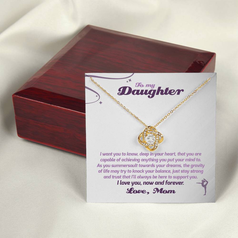 To My Gymnastics Daughter - Love Knot Necklace - Athlete's Gift Shop