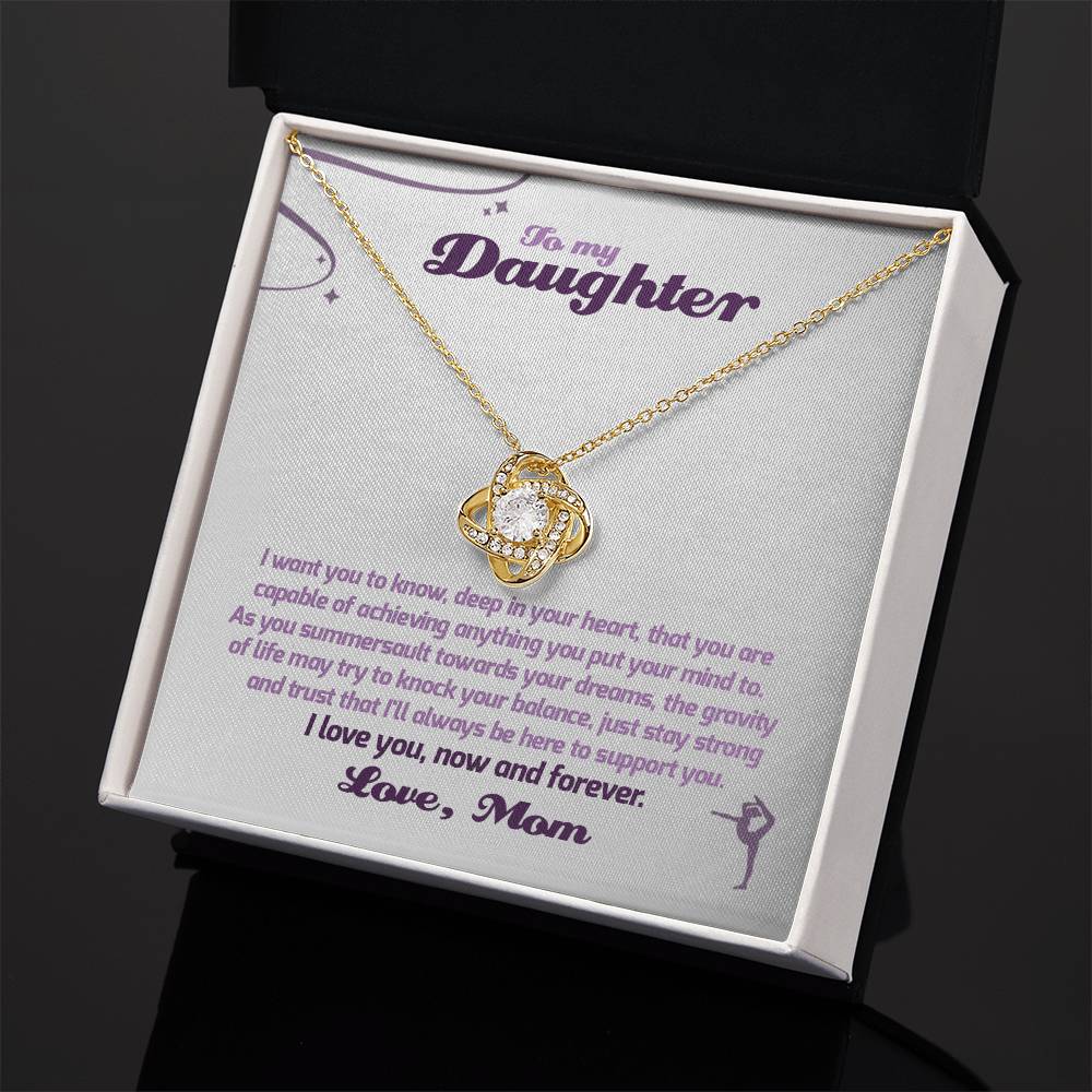 To My Gymnastics Daughter - Love Knot Necklace - Athlete's Gift Shop