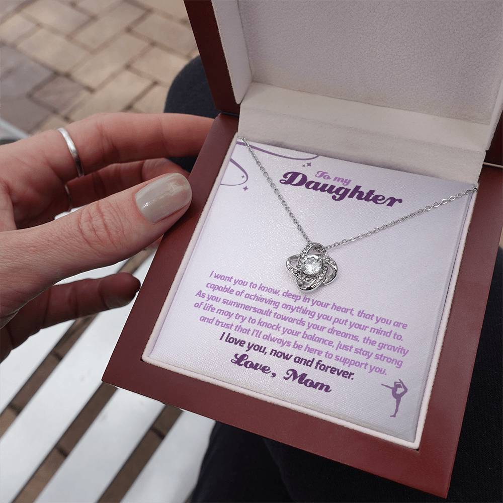 To My Gymnastics Daughter - Love Knot Necklace - Athlete's Gift Shop