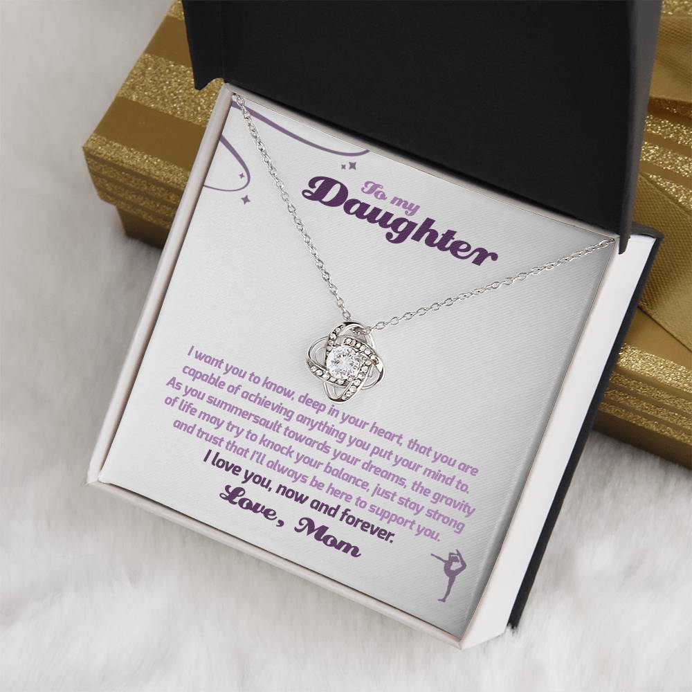 To My Gymnastics Daughter - Love Knot Necklace - Athlete's Gift Shop