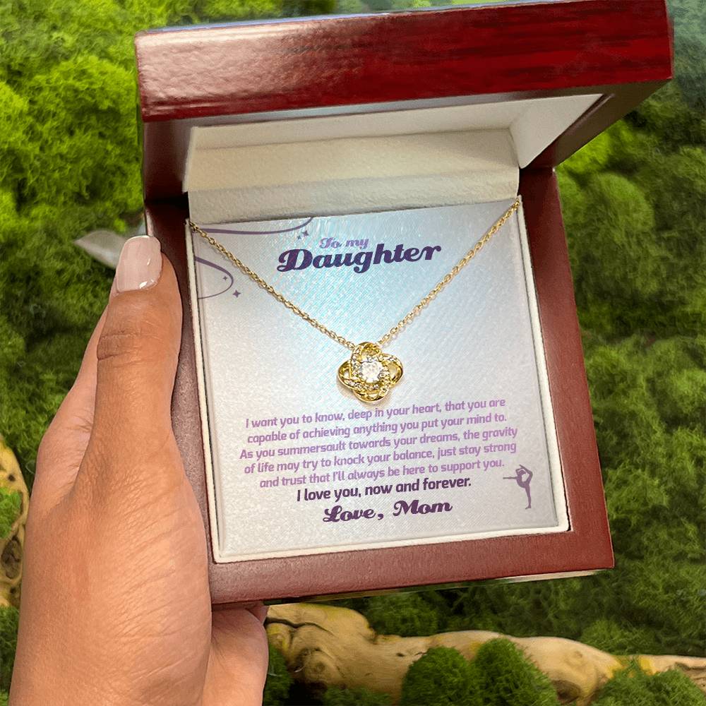 To My Gymnastics Daughter - Love Knot Necklace - Athlete's Gift Shop