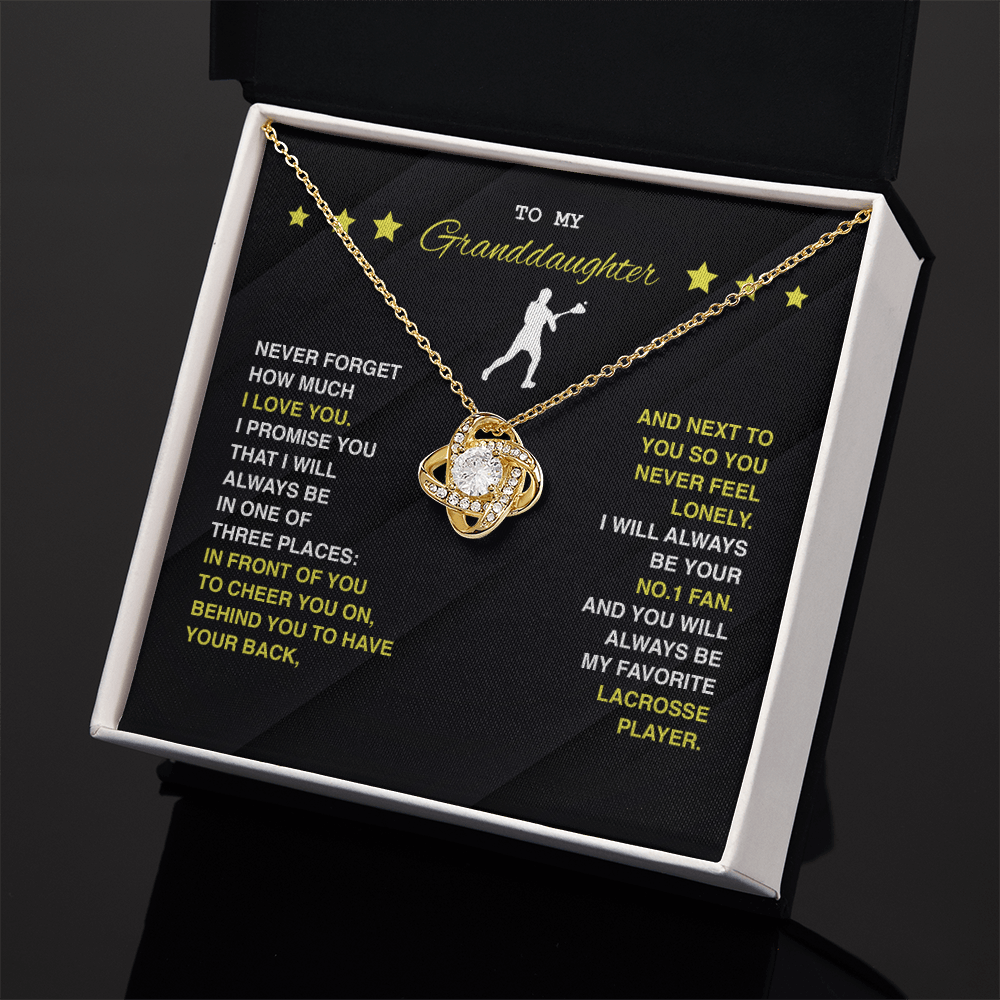 To My Lacrosse Granddaughter - Love Knot Necklace - Athlete's Gift Shop