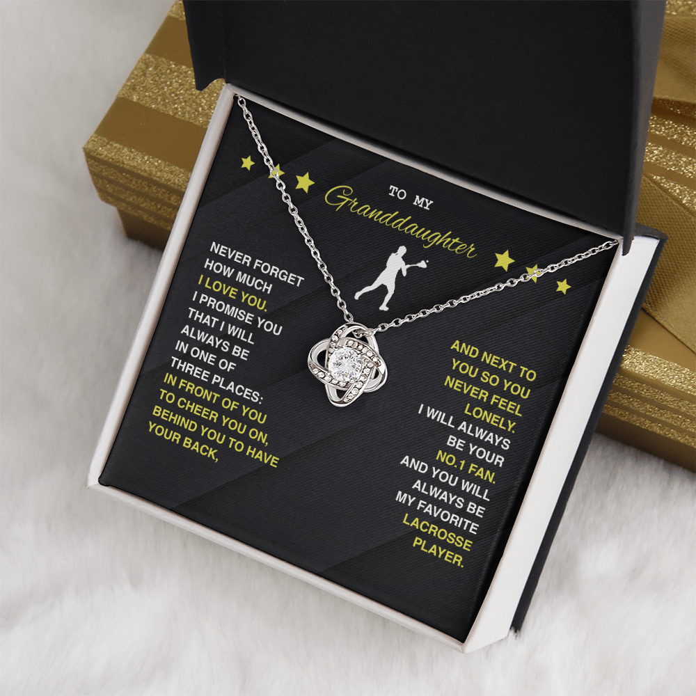 To My Lacrosse Granddaughter - Love Knot Necklace - Athlete's Gift Shop