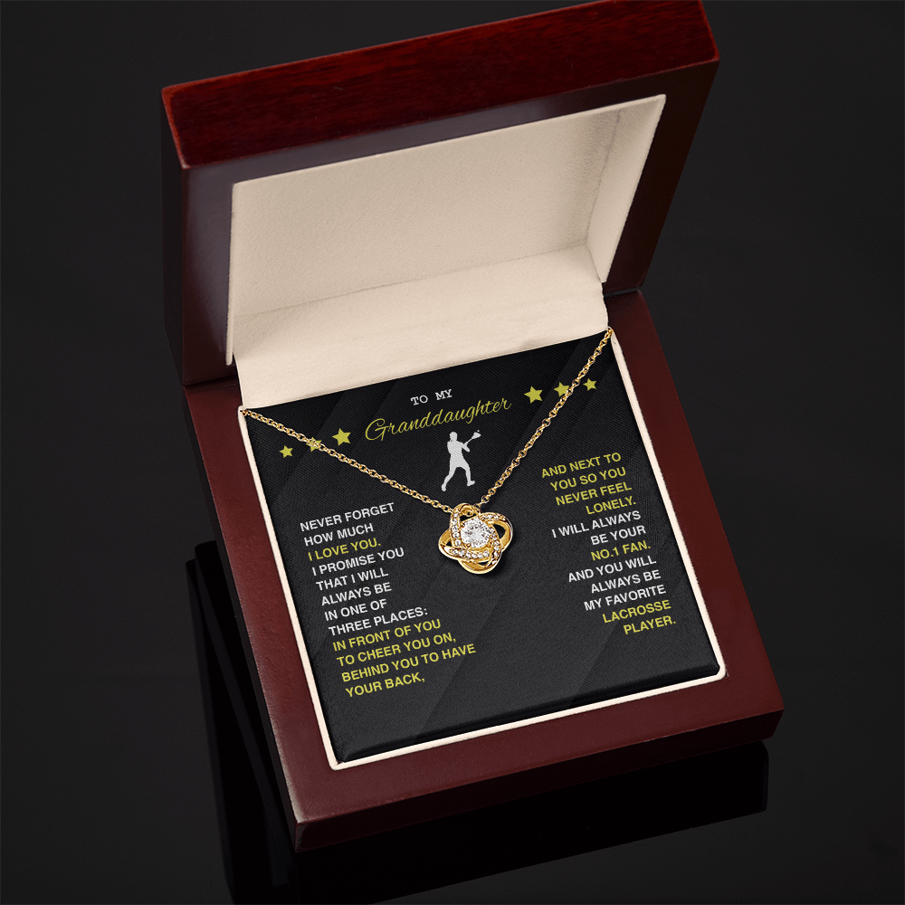 To My Lacrosse Granddaughter - Love Knot Necklace - Athlete's Gift Shop