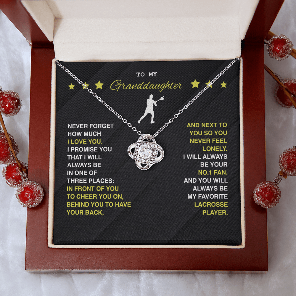 To My Lacrosse Granddaughter - Love Knot Necklace - Athlete's Gift Shop