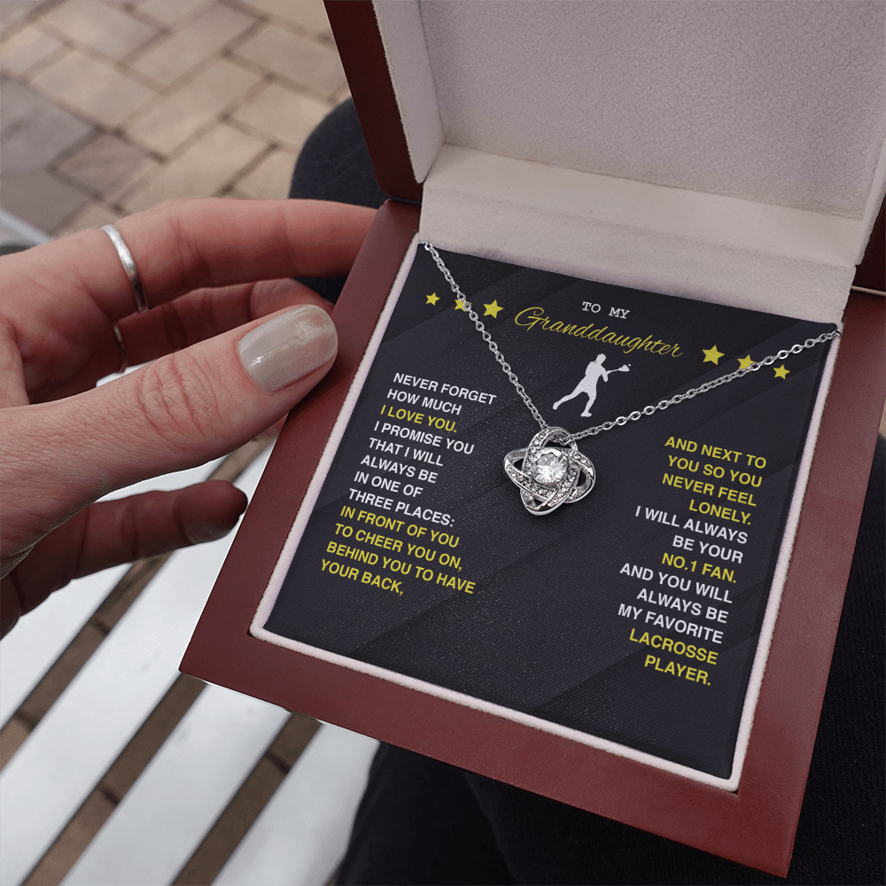 To My Lacrosse Granddaughter - Love Knot Necklace - Athlete's Gift Shop