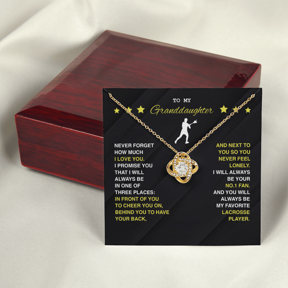 To My Lacrosse Granddaughter - Love Knot Necklace - Athlete's Gift Shop