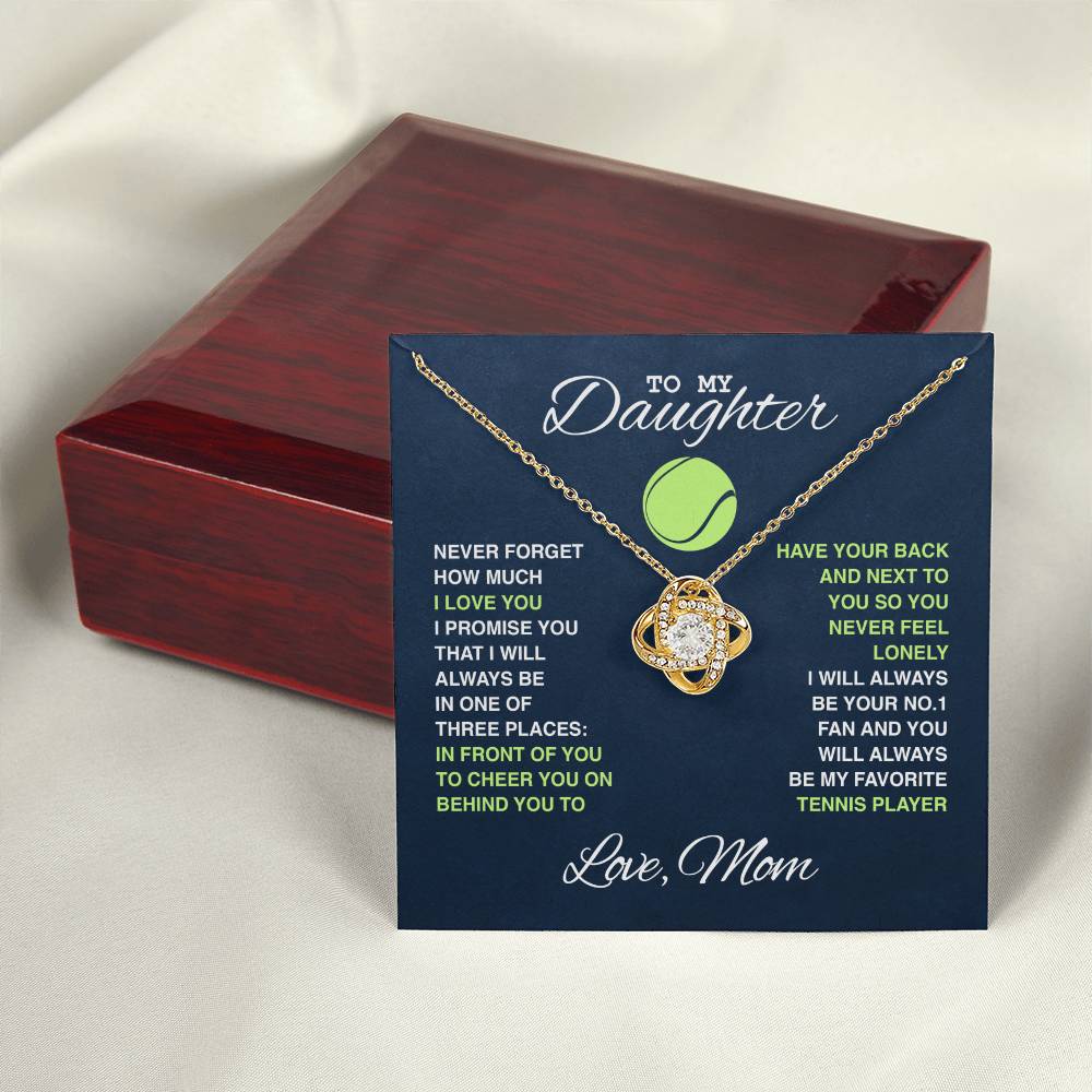 To My Tennis Daughter - Love Knot Necklace - Athlete's Gift Shop
