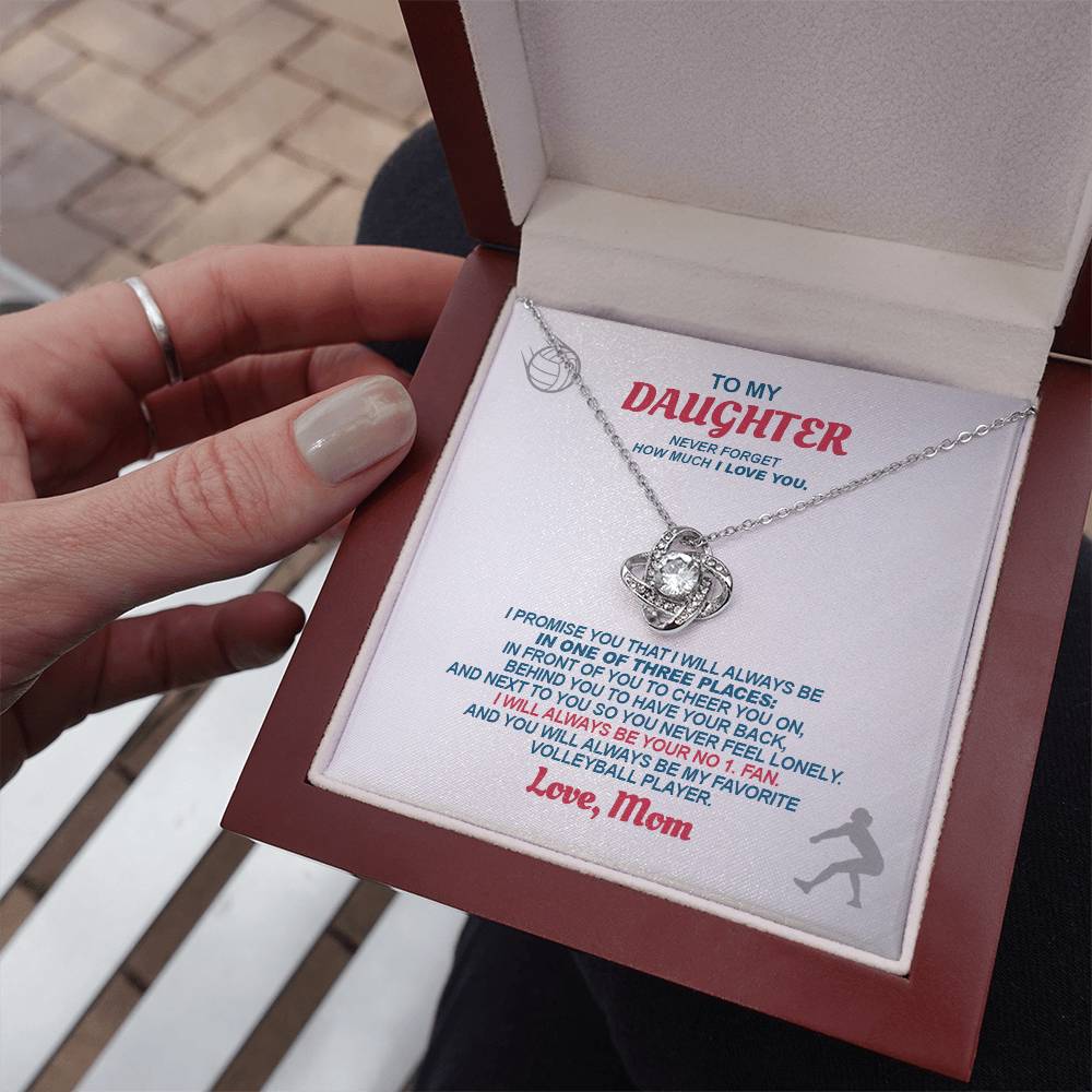 To My Volleyball Daughter - Love Knot Necklace - Athlete's Gift Shop
