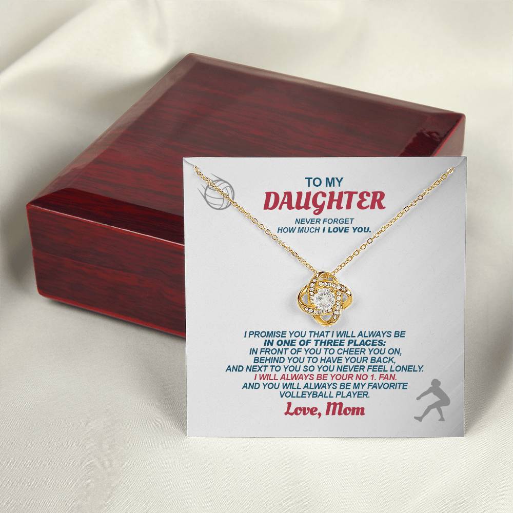 To My Volleyball Daughter - Love Knot Necklace - Athlete's Gift Shop