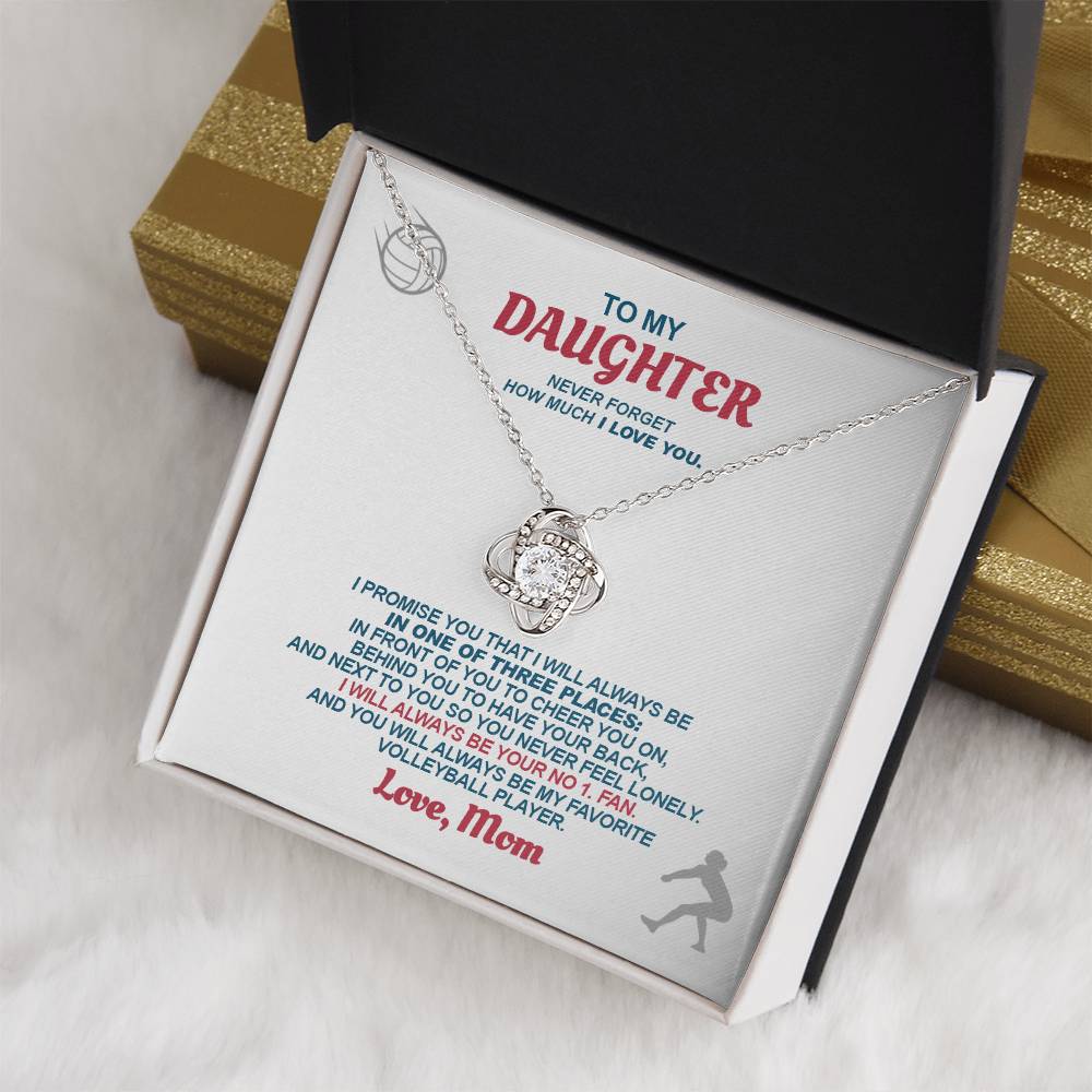To My Volleyball Daughter - Love Knot Necklace - Athlete's Gift Shop
