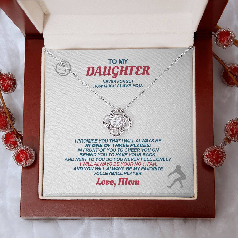 To My Volleyball Daughter - Love Knot Necklace - Athlete's Gift Shop