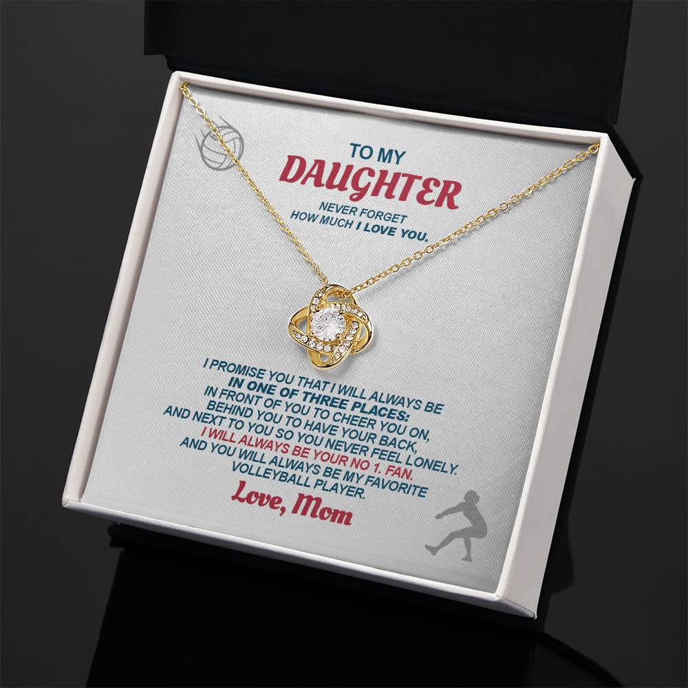 To My Volleyball Daughter - Love Knot Necklace - Athlete's Gift Shop