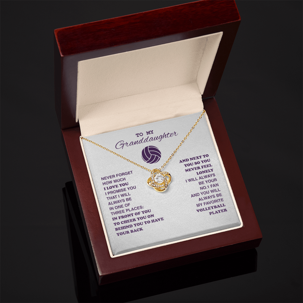 To My Volleyball Granddaughter - Love Knot Necklace - Athlete's Gift Shop