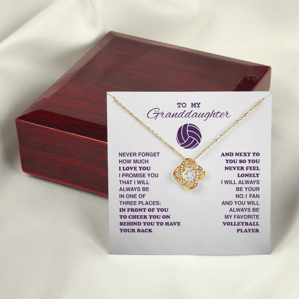 To My Volleyball Granddaughter - Love Knot Necklace - Athlete's Gift Shop