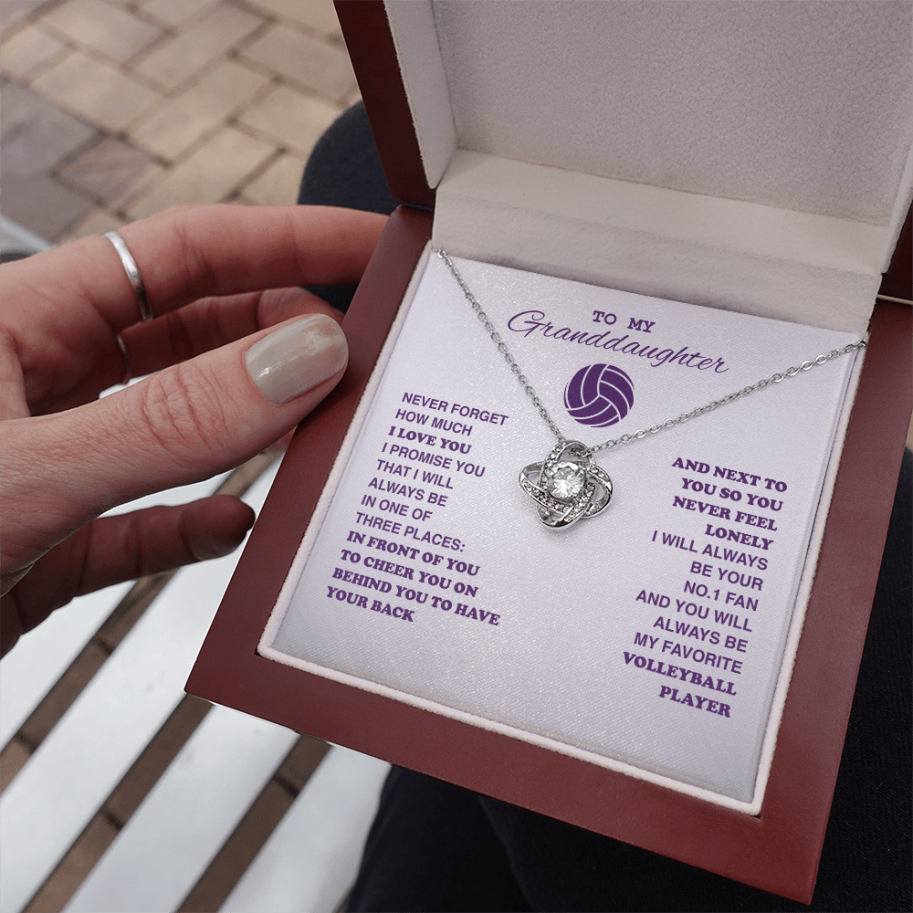 To My Volleyball Granddaughter - Love Knot Necklace - Athlete's Gift Shop
