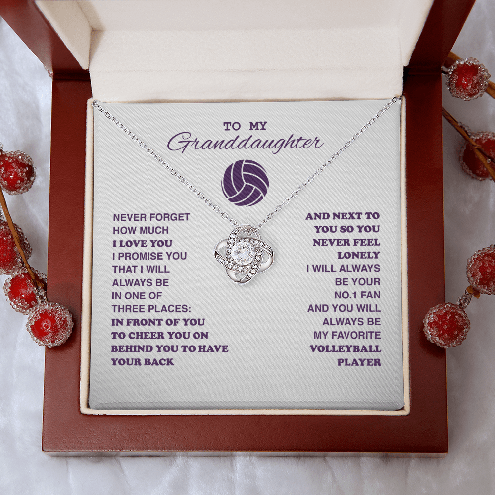 To My Volleyball Granddaughter - Love Knot Necklace - Athlete's Gift Shop