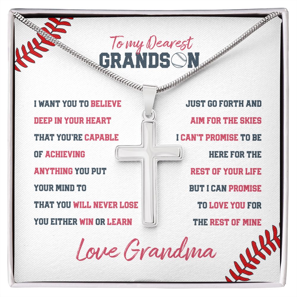 Grandson You Will Never Lose Cross Necklace