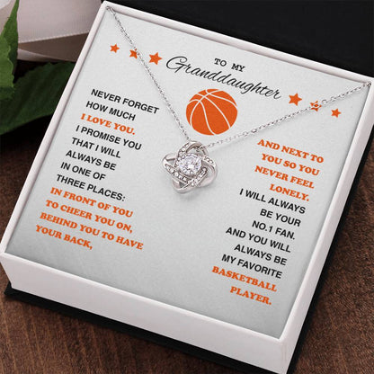 To My Basketball Granddaughter - Love Knot Necklace