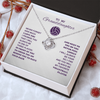 Love Knot Necklace - To my Volleyball Granddaughter, Never Forget (White Card, Purple Text)