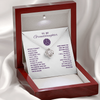 Love Knot Necklace - To my Volleyball Granddaughter, Never Forget (White Card, Purple Text)