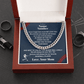 Baseball Gift - Cuban Link Necklace with Personalized Message - Athlete's Gift Shop