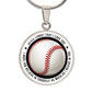 Baseball Necklace - Believe In Yourself - Engraved Message - Athlete's Gift Shop