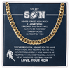 Cuban Link Necklace - My Football Son, 1 Fan, From Mom_181 - Athlete's Gift Shop