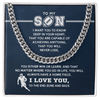 Cuban Link Necklace - My Football Son, Achieve Anything, To the End Zone - Athlete's Gift Shop