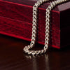 Cuban Link Necklace - My Football Son, Achieve Anything, To the End Zone - Athlete's Gift Shop